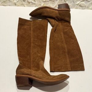 Bronx Tan Suede Heeled Boots
